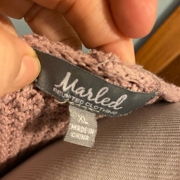 Mauve colored long cardigan with hood .size XL $15 - Picture 3 of 3